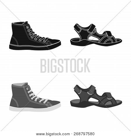 Vector Illustration Of Shoe And Footwear Logo. Collection Of Shoe And Foot Stock Vector Illustration