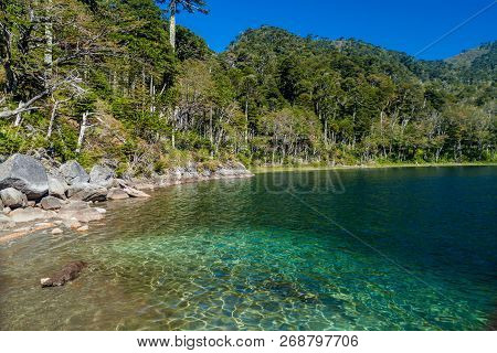 Lago Verde Lake In National Park Huerquehue, Chile