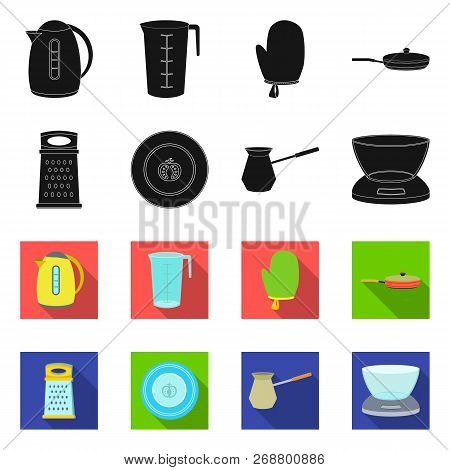 Vector Illustration Of Kitchen And Cook Symbol. Collection Of Kitchen And Appliance Vector Icon For 