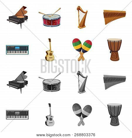Vector Design Of Music And Tune Logo. Set Of Music And Tool Vector Icon For Stock.