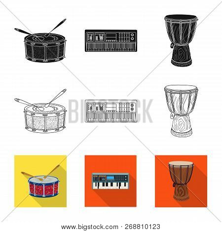 Vector Design Of Music And Tune Symbol. Set Of Music And Tool Stock Vector Illustration.