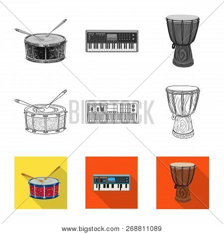 Vector Illustration Of Music And Tune Logo. Collection Of Music And Tool Stock Vector Illustration.