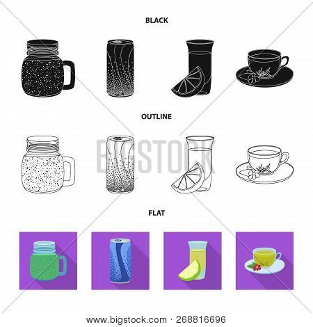 Vector Design Of Drink And Bar Symbol. Set Of Drink And Party Vector Icon For Stock.