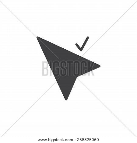 Cursor Check Mark Vector Icon. Filled Flat Sign For Mobile Concept And Web Design. Computer Mouse Cu