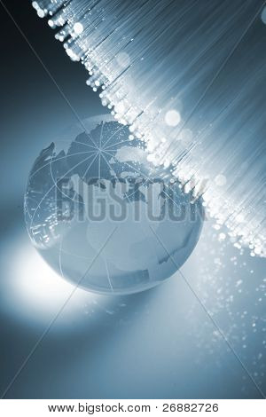 Fiber optisk baggrund med masser af lys steder