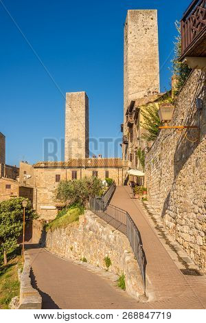 In The Streets Os San Gimignano In Tuscany - Italy