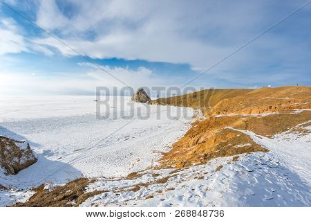 Cape Burkhan (shaman Rock) On Olkhon Island At Baikal Lake, Siberia, Russia