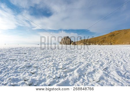 Cape Burkhan (shaman Rock) On Olkhon Island At Baikal Lake, Siberia, Russia