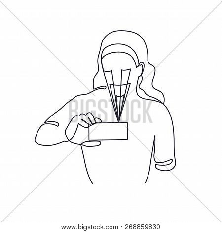 Continuous One Line Drawing Of Face Identification Check.