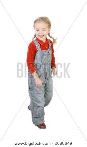 Glad pige med Funy Braids Walking