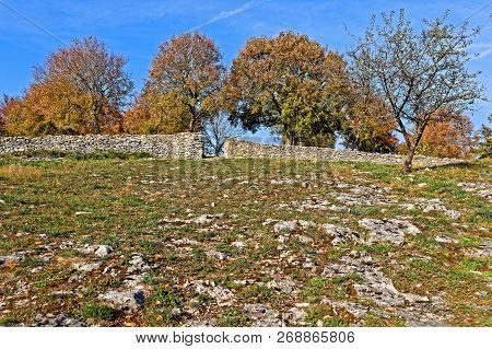 Cremieu, France, October 19, 2018 : Remparts Of Cremieu. The City Has A Long And Important Medieval 