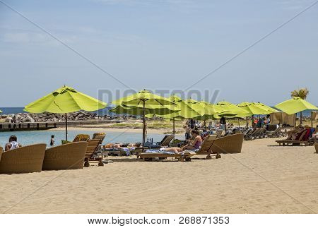 Basseterre, Saint Kitts - May 18, 2015: Port Zante Is The Harbor In Basseterre, Saint Kitts, Which H