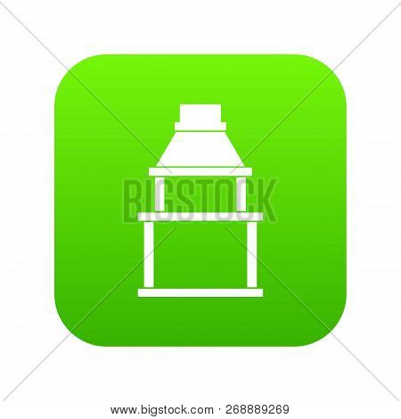 Bbq Grill Icon Digital Green For Any Design Isolated On White Vector Illustration