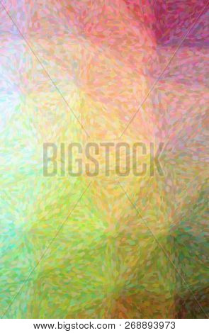 Illustration Of Abstract Orange, Green, Yellow And Purple Impressionist Pointlilism Vertical Backgro