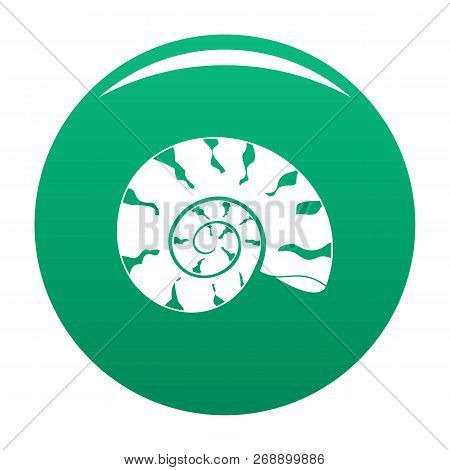 Round Shell Icon. Simple Illustration Of Round Shell Vector Icon For Any Design Green