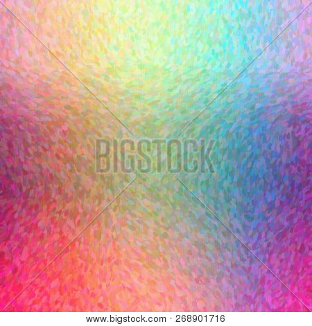 Illustration Of Abstract Red, Yellow And Blue Impressionist Pointlilism Square Background