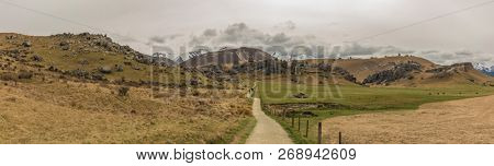 The Castle Hill Conservation Area or  Kura Tawhiti, Arthur's pass, Limestone rock formations, Southern Alps, South island, New Zealand