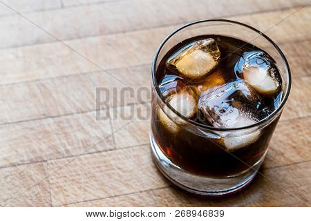 Black Russian Cocktail With Vodka And Coffee Liquor