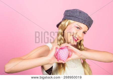 Happy Woman With Fashion Makeup In French Beret. Fashion Portrait Of Woman. Beauty Salon And Hairdre