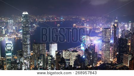 Victoria peak, Hong Kong, 08 November 2018:- Hong kong skyline