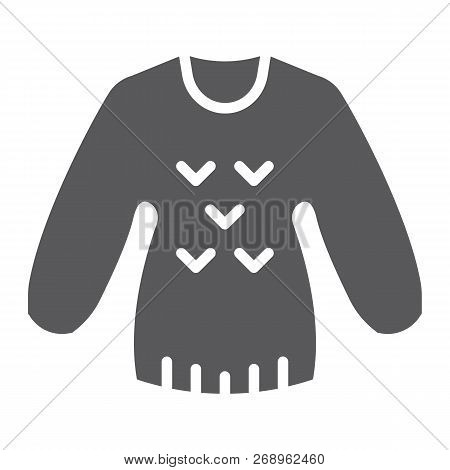 Sweater Glyph Icon, Clothing And Pullover, Jumper Sign, Vector Graphics, A Solid Pattern On A White 
