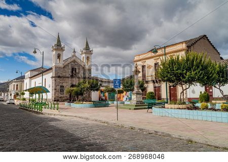 Ibarra, Ecuador - June 28, 2015: Church Of San Agustin In Ibarra Town, Ecuador
