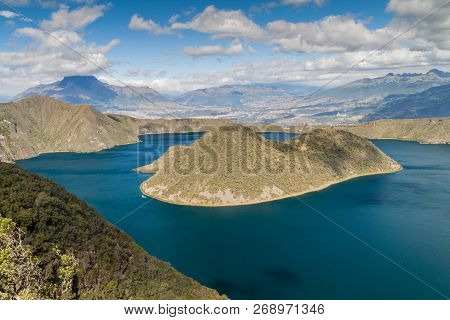 Volcanic Crater Lake Laguna Cuicocha In Ecuador