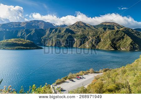 Volcanic Crater Lake Laguna Cuicocha In Ecuador