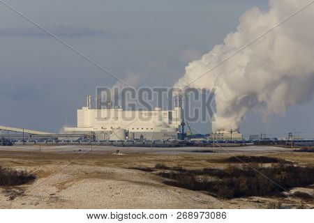Potash Mine Saskatchewan Pollution Billowing Prairie Scene Canada