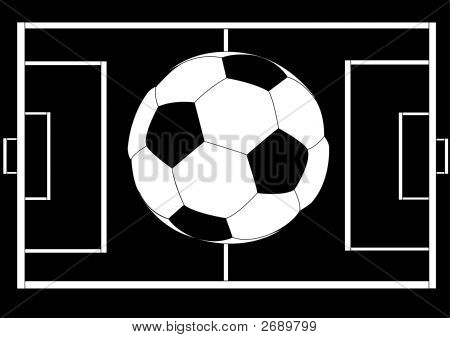 Футбольный мяч над полем выложить