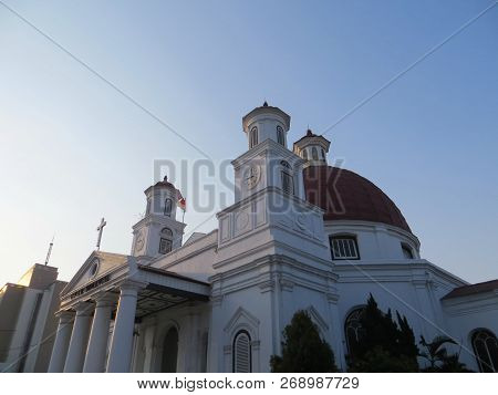 Semarang, Indonesia - October 28, 2018: Gereja Blenduk (blenduk Church), A Dutch Colonial Old Buildi