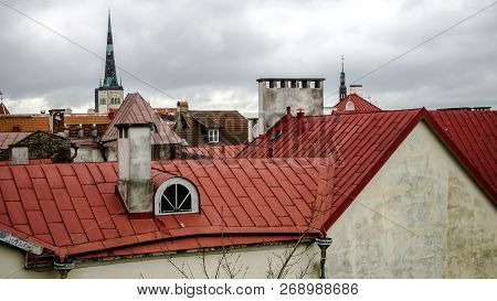 Toompea Hill With Tower Pikk Hermann, Cathedral Church Of Saint Mary Toomkirik And Russian Orthodox 