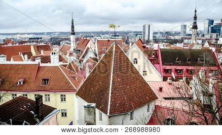 Toompea Hill With Tower Pikk Hermann, Cathedral Church Of Saint Mary Toomkirik And Russian Orthodox 