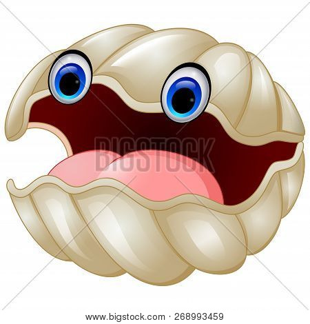Vector Illustration Cartoon Of The Cute Oyster