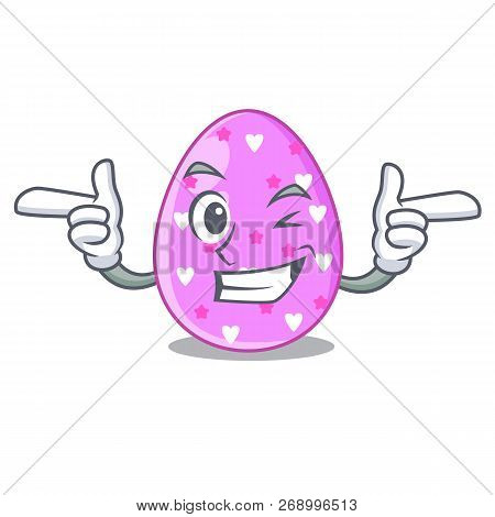 Wink Cartoon Shape Easter Color On Eggs