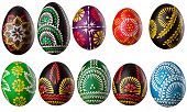 Hand painted easter eggs isolated on white