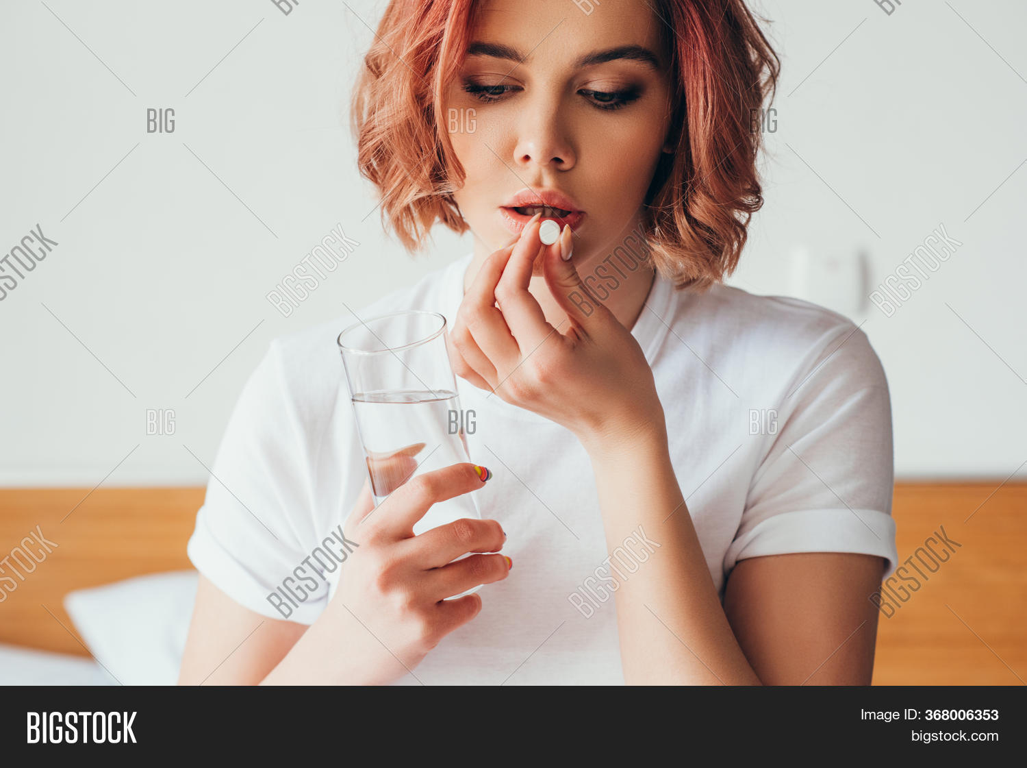 Girl Eating Pill Image & Photo (Free Trial) Bigstock