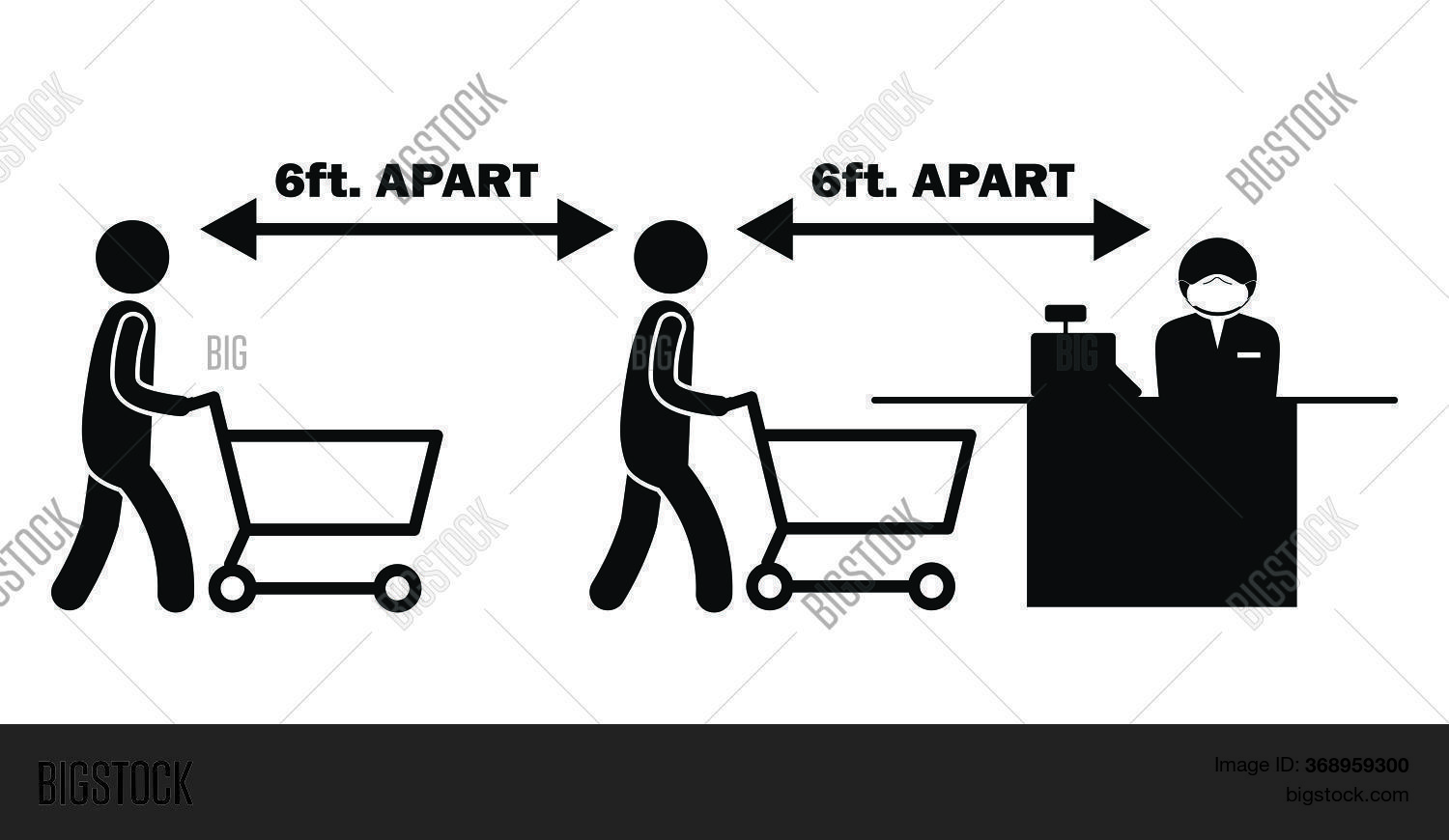 6ft. Apart Apart Vector & Photo (Free Trial) | Bigstock