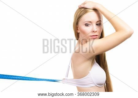 Woman Wearing Too Big Bra, Loose Band