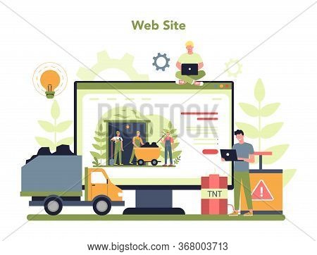 Coal Or Minerals Mining Online Service Or Platform. Website. Worker