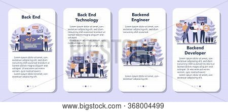 Back End Development Mobile Application Banner Set. Software