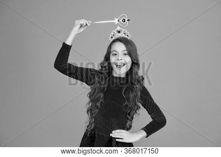 Cute Kid Doing Magic. Amazing Miracles. Little Child Long Hair Beautiful Kid. Happy Childhood. Excit
