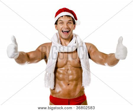 Seksowny mężczyzna Santa Claus
