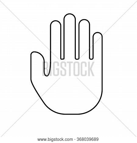 Vector Outline Palm Human. Handprint Icon. Flat Image. Stock Template.