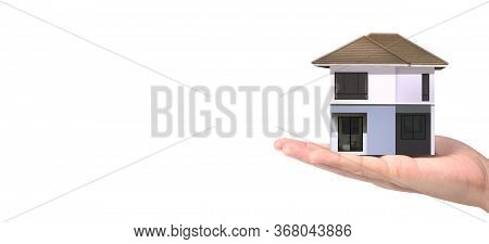 House Residential Structure In Hand.  Concept Of Investment Propert And Finance Investment Concep