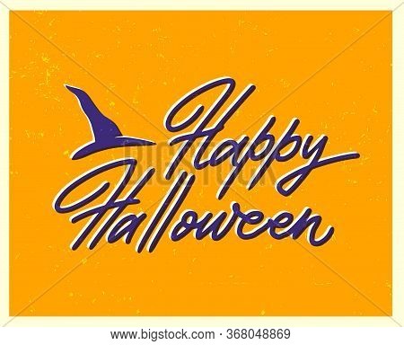 Halloween Poster With Lettering In Vintage