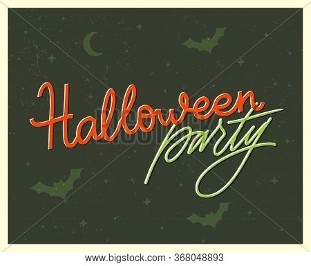 Halloween Poster With Lettering In Vintage