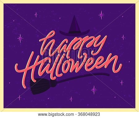 Happy Halloween Poster With Lettering In