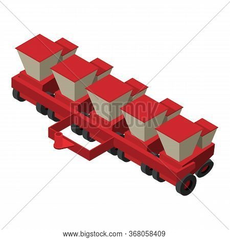 Seeding Machine Icon. Isometric Of Seeding Machine Vector Icon For Web Design Isolated On White Back