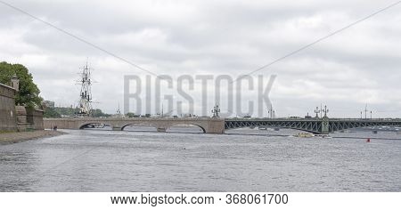 View Of The Troitsky Bridge In St. Petersburg
